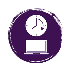 icon of clock and laptop